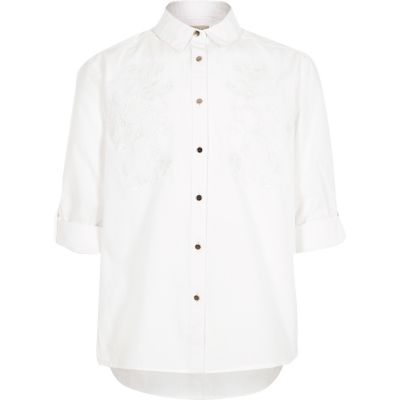Girls white embroidered shirt